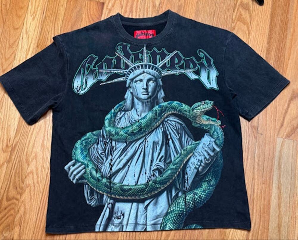 Godspeed Statue of Liberty Snake Rhinestone T  Small